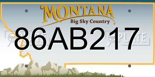 86AB217 Montana License Plate