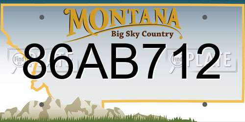 86AB712 Montana License Plate