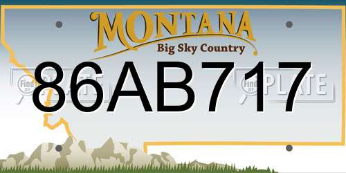 86AB717 Montana License Plate