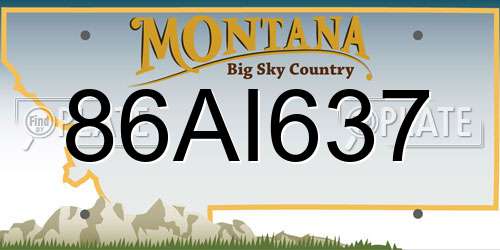 86AI637 Montana License Plate
