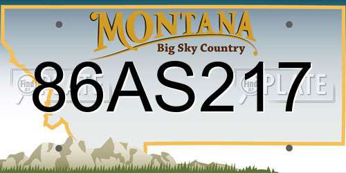 86AS217 Montana License Plate
