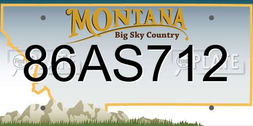 86AS712 Montana License Plate