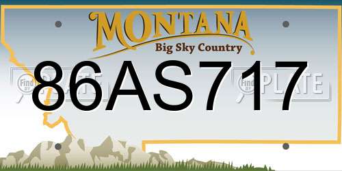 86AS717 Montana License Plate
