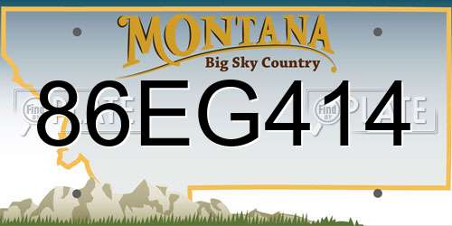 86EG414 Montana License Plate