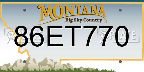 86ET770 Montana License Plate