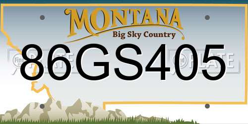 86GS405 Montana License Plate