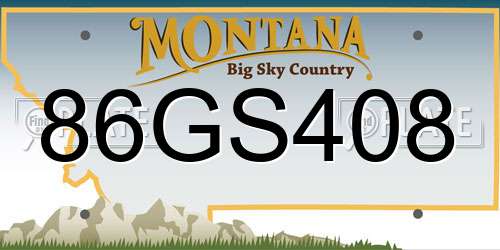 86GS408 Montana License Plate