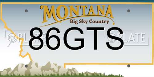 86GTS Montana License Plate