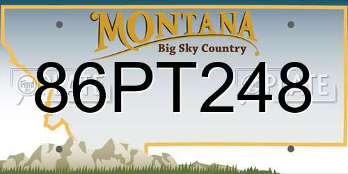 86PT248 Montana License Plate