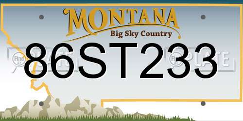 86ST233 Montana License Plate
