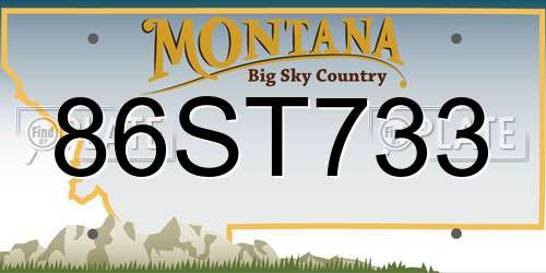 86ST733 Montana License Plate