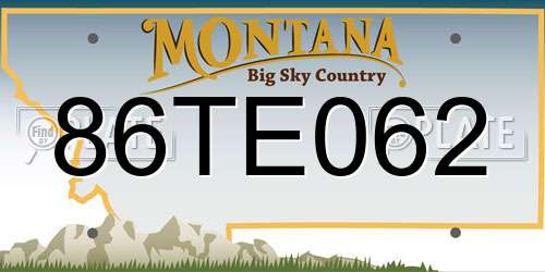 86TE062 Montana License Plate