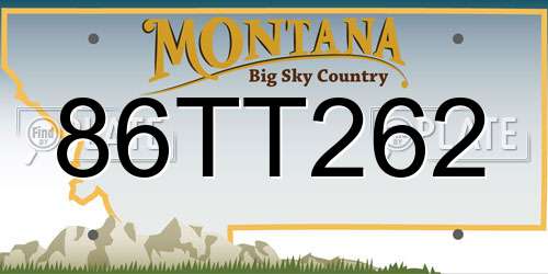 86TT262 Montana License Plate