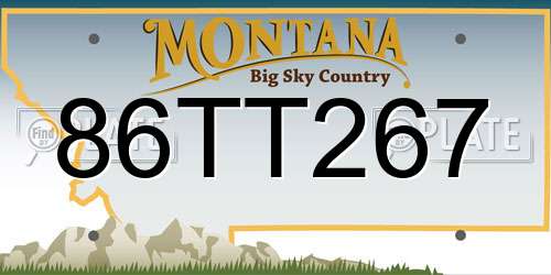 86TT267 Montana License Plate