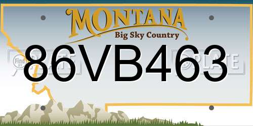 86VB463 Montana License Plate