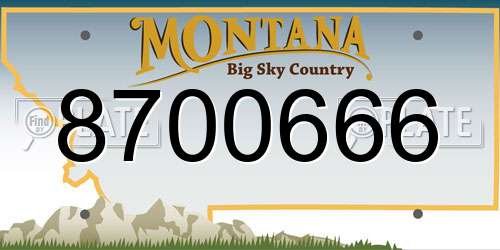 8700666 Montana License Plate