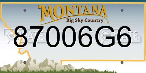 87006G6 Montana License Plate