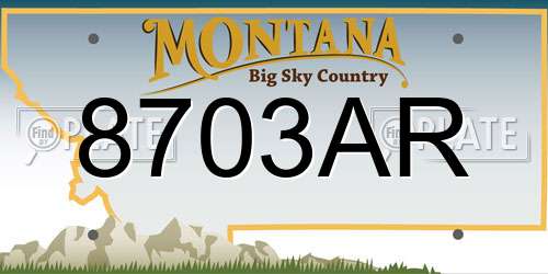 8703AR Montana License Plate