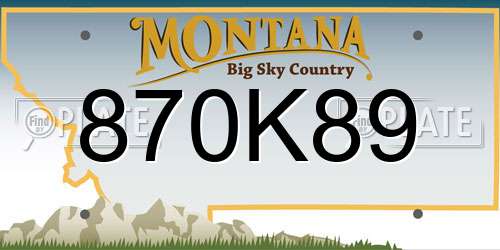870K89 Montana License Plate