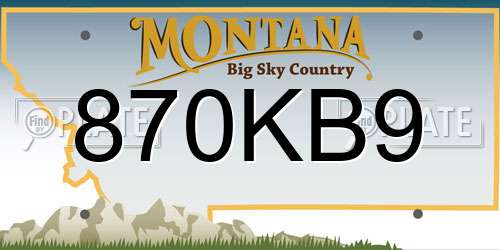 870KB9 Montana License Plate