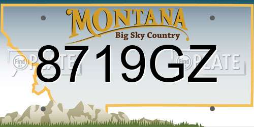 8719GZ Montana License Plate