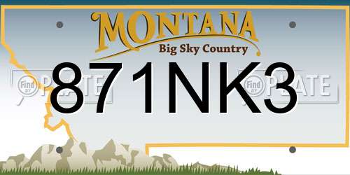 871NK3 Montana License Plate