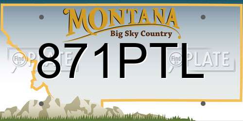 871PTL Montana License Plate