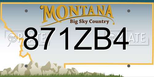 871ZB4 Montana License Plate