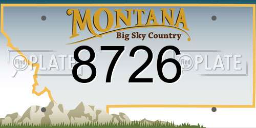 8726 Montana License Plate