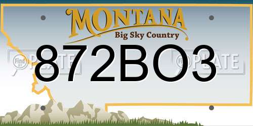 872BO3 Montana License Plate