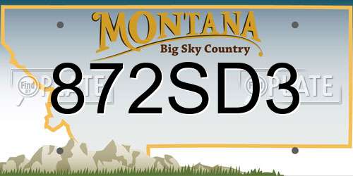 872SD3 Montana License Plate
