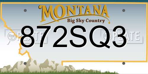 872SQ3 Montana License Plate