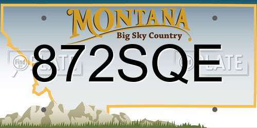 872SQE Montana License Plate