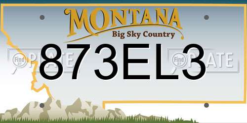 873EL3 Montana License Plate