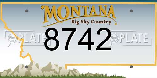 8742 Montana License Plate