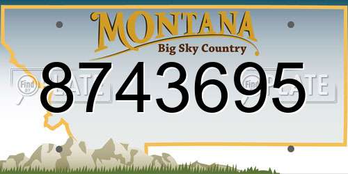 8743695 Montana License Plate