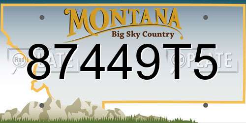 87449T5 Montana License Plate