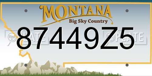 87449Z5 Montana License Plate
