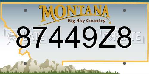 87449Z8 Montana License Plate