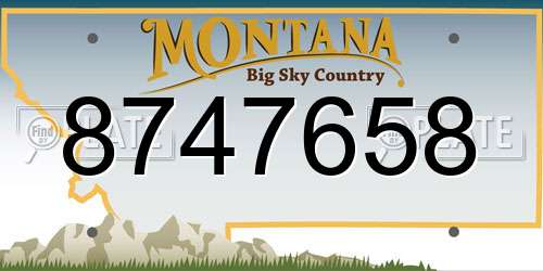 8747658 Montana License Plate