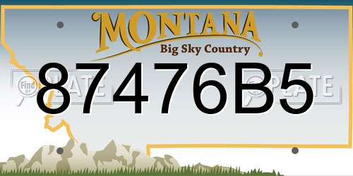 87476B5 Montana License Plate