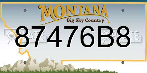 87476B8 Montana License Plate