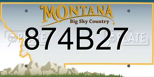 874B27 Montana License Plate