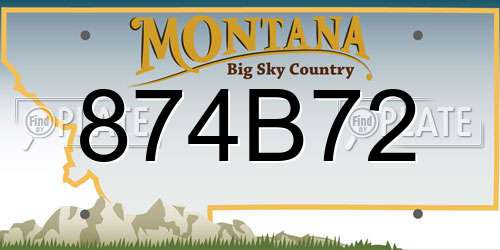 874B72 Montana License Plate