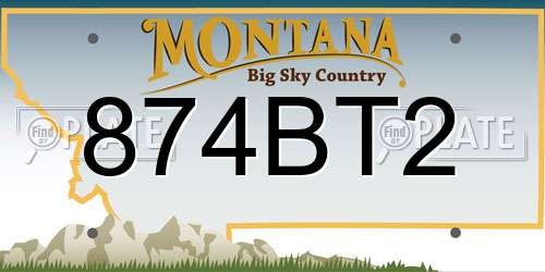 874BT2 Montana License Plate