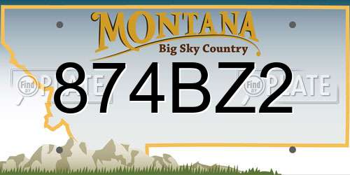 874BZ2 Montana License Plate