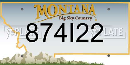 874I22 Montana License Plate