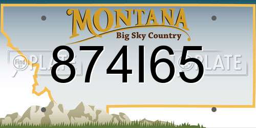874I65 Montana License Plate