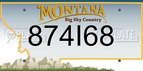 874I68 Montana License Plate