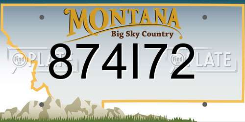 874I72 Montana License Plate